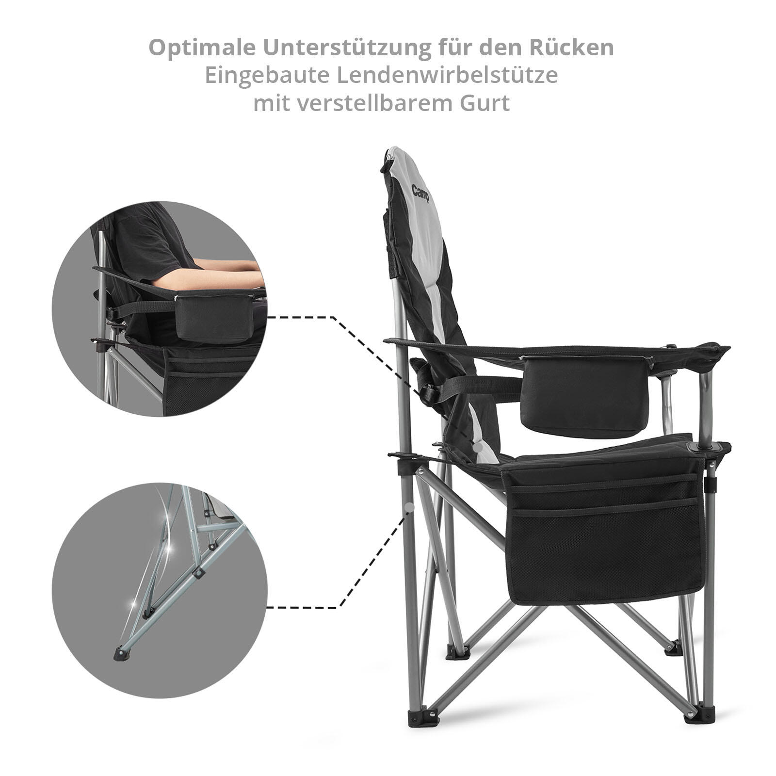 Silla de camping plegable Pesca Exterior Bolsa frío 160 kg 3/7