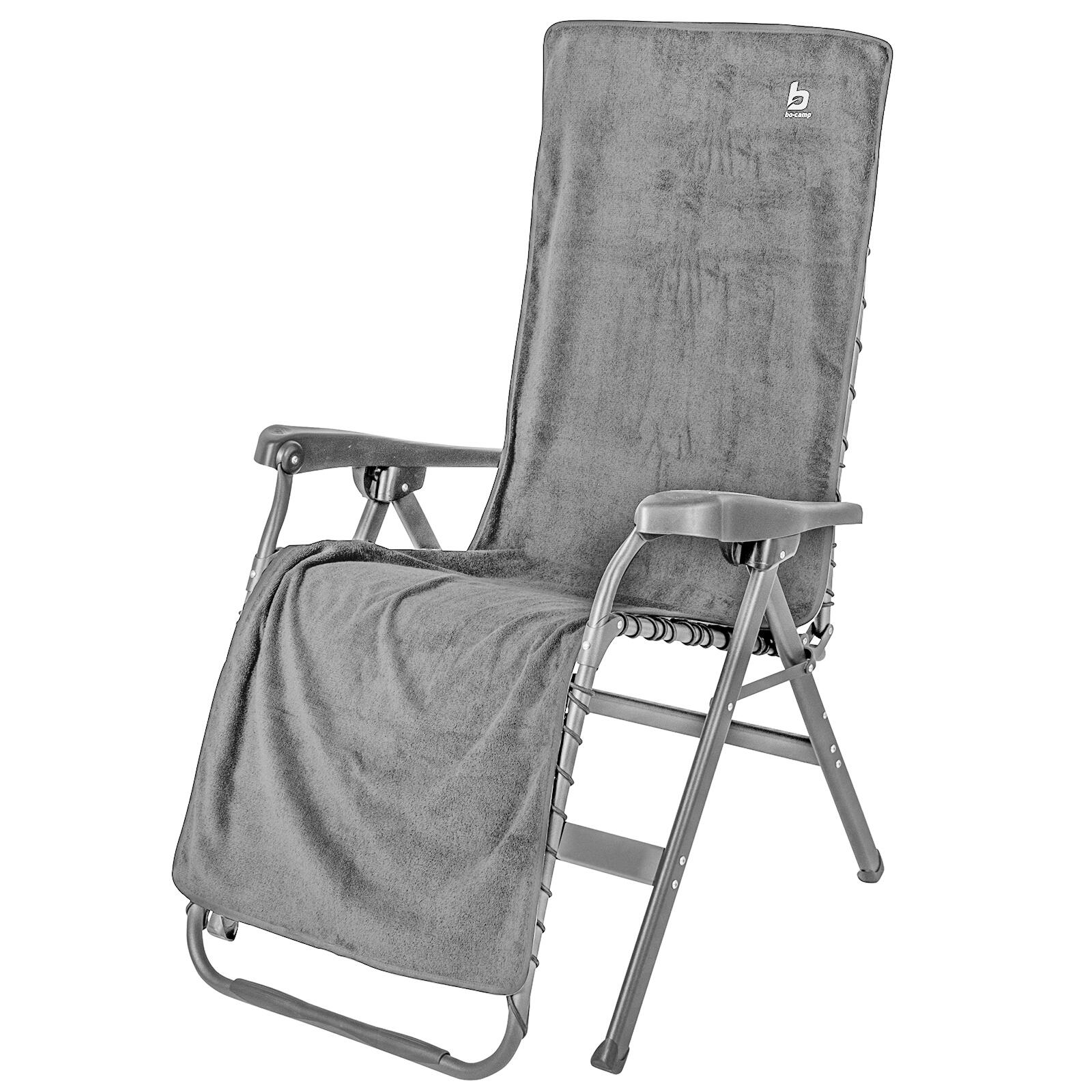Bo-camp - Tissu Éponge Siège Coussin Chaise À Haut Dossier Housse De Jardin Camping - Chaise - Gris - Taille Unique - Decathlon