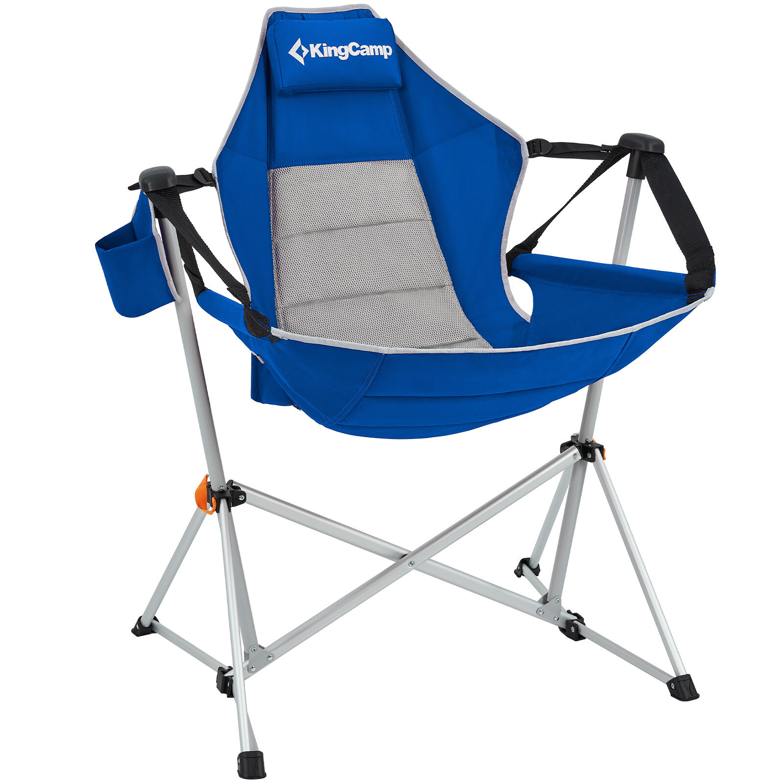 Kingcamp - Chaise De Camping Orchid Balançoire Pliante Réglable 120kg - Chaise - Bleu - Taille Unique - Decathlon
