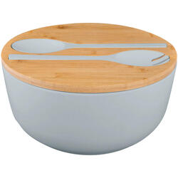 Camping Saladier Greenkick Planche Salade Couverts Mélamine Bambou Ø25