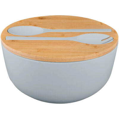 Camping salade bowl greenkick bord bestek melamine bamboe ø25