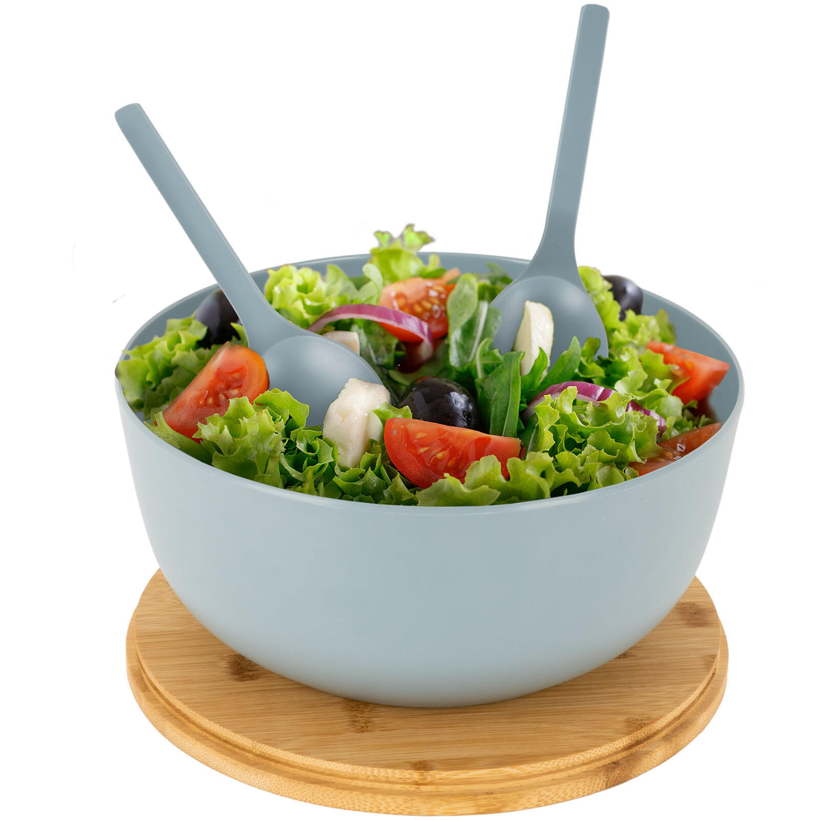Ensaladera Camping Greenkick Board Cubiertos Ensalada Melamina Bambú Ø25 5/5