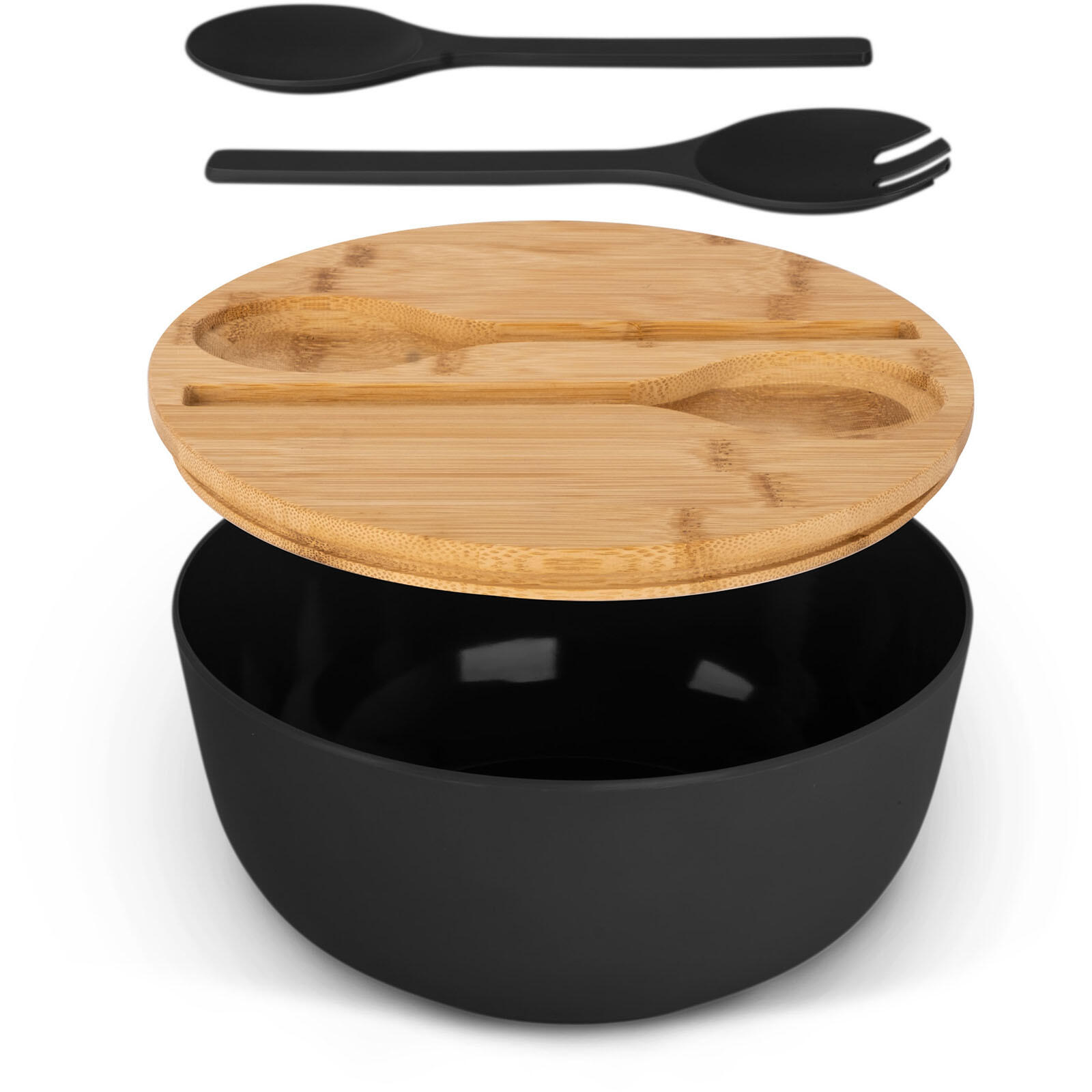 Ensaladera Camping Greenkick Board Cubiertos Ensalada Melamina Bambú Ø25 3/7