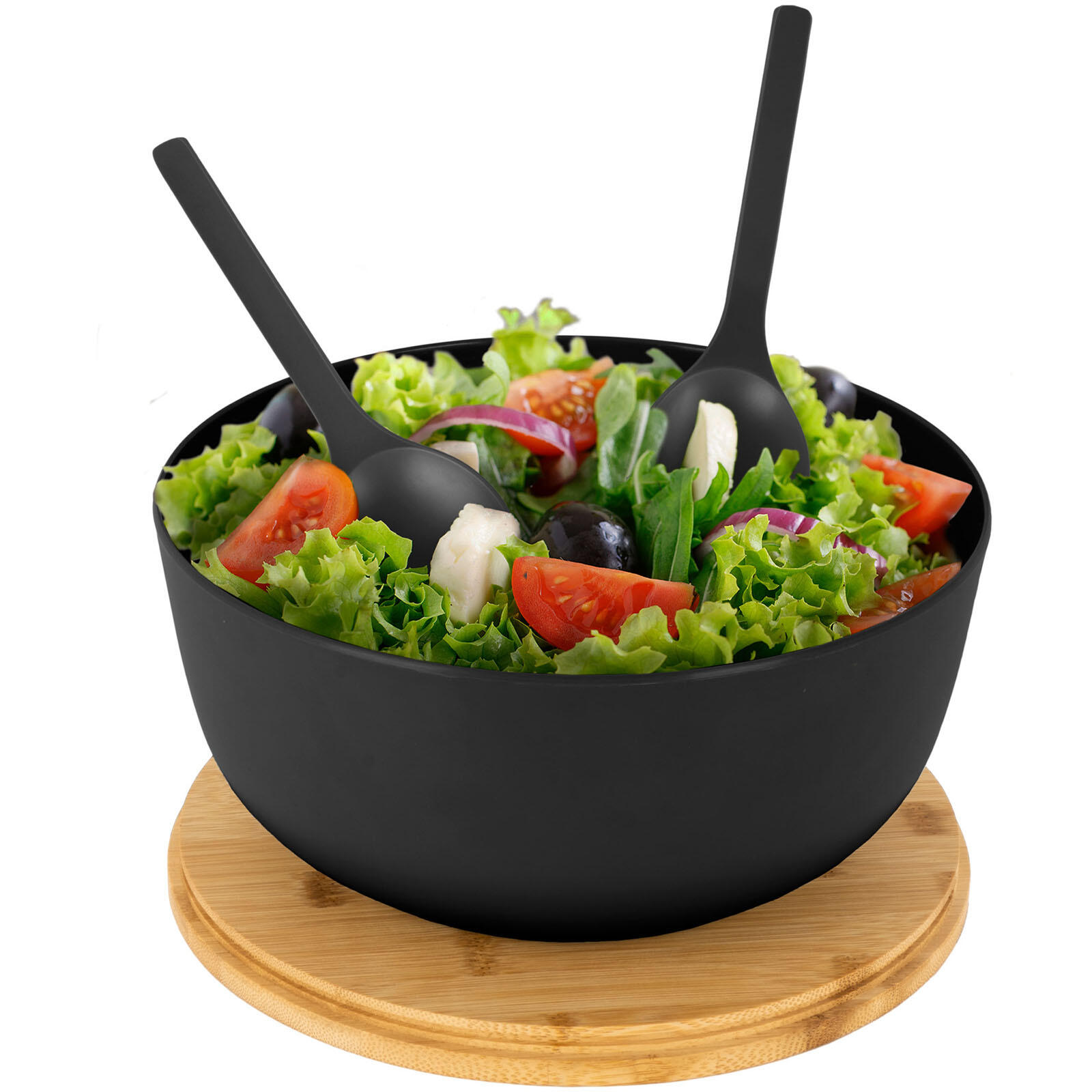 Ensaladera Camping Greenkick Board Cubiertos Ensalada Melamina Bambú Ø25 5/7