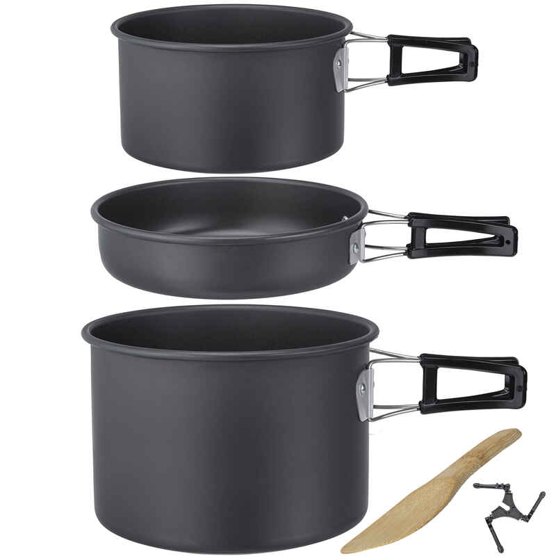 BRUNNER Camping Kochset Packpot Ultralite 20 Geschirr Küche Topf Pfanne Alu 910g