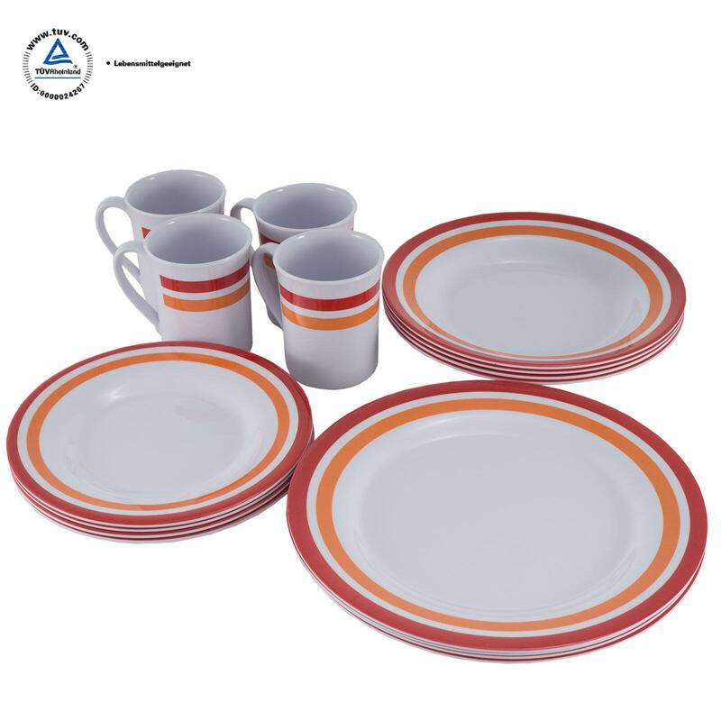 Melamine servies 16-delig camping reisborden Luca