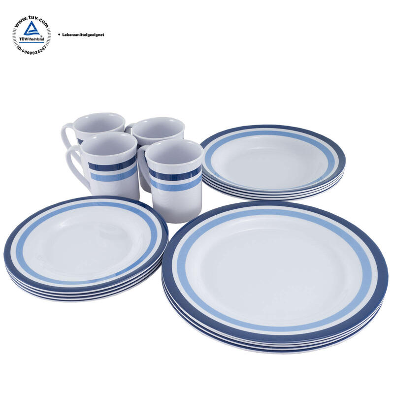 Melamine servies 16-delig camping reisborden Luca