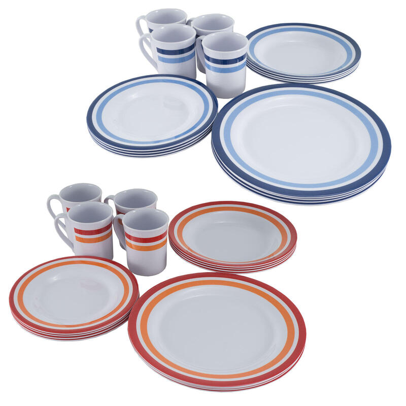 Melamine servies 16-delig camping reisborden Luca