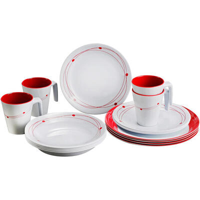 Camping servies melamine set kosmisch 16 stuks borden mokken