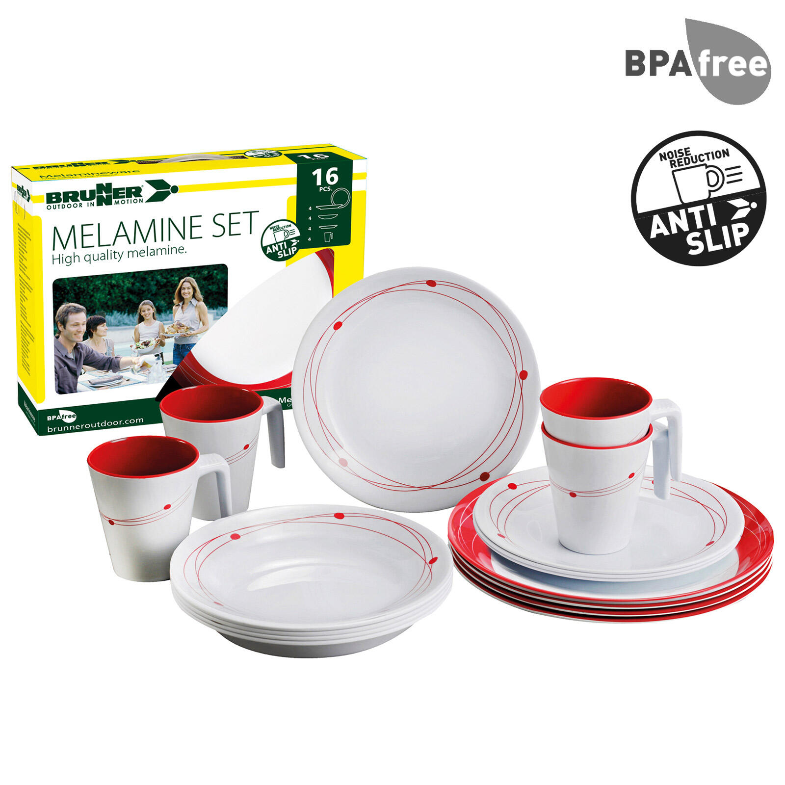 Set di stoviglie da Campeggio in melamina Cosmic Piatti tazze 16 pezzi 2/7