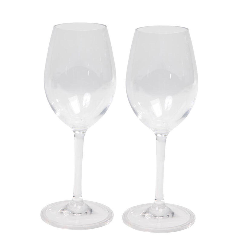 Blanc Verres à vin Set de 2 camping en polycarbonate Lave-vaisselle