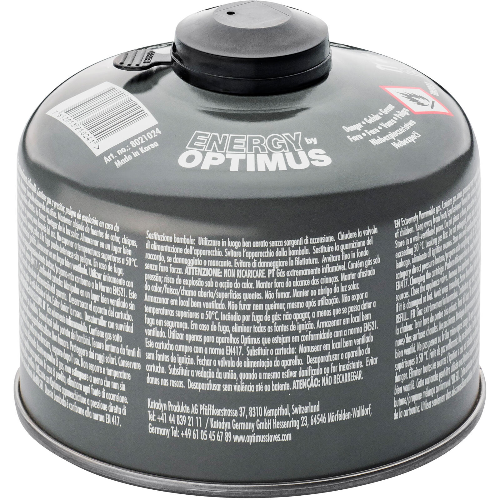 OPTIMUS Schraubkartusche 4-Season Ventil Gas Kartusche Iso Butan/Propan 230 g
