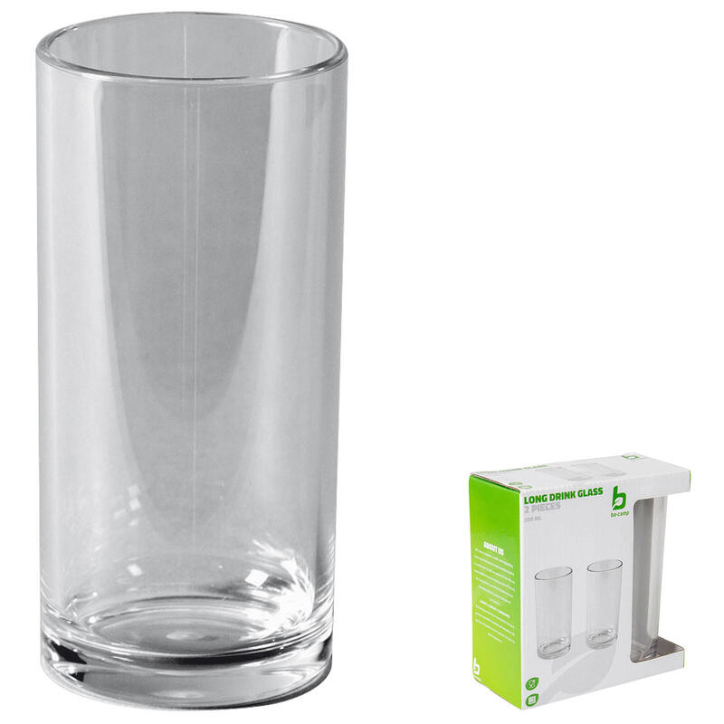 Lot de 2 verres à long drink en polycarbonate camping Verre eau 300 ml