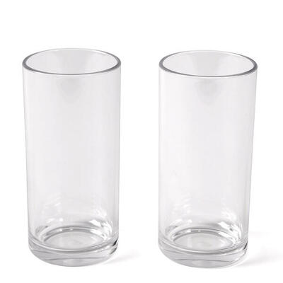 Set van 2 longdrinkglazen polycarbonaat campingglazen water drinkglas 300 ml