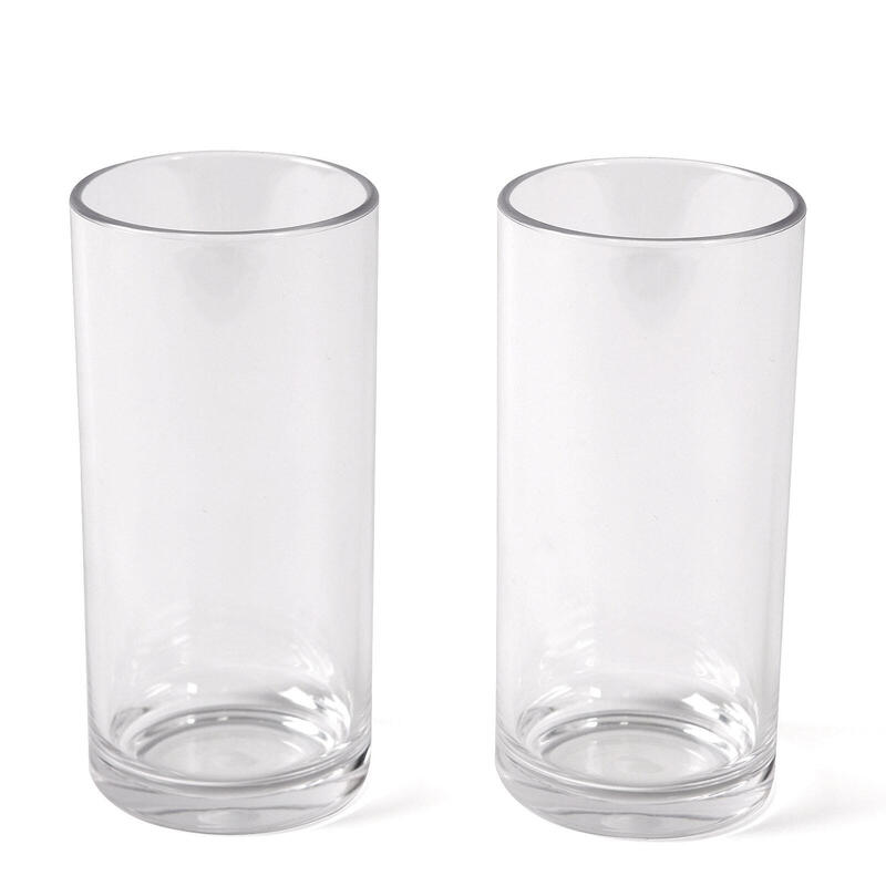 Lot de 2 verres à long drink en polycarbonate camping Verre eau 300 ml