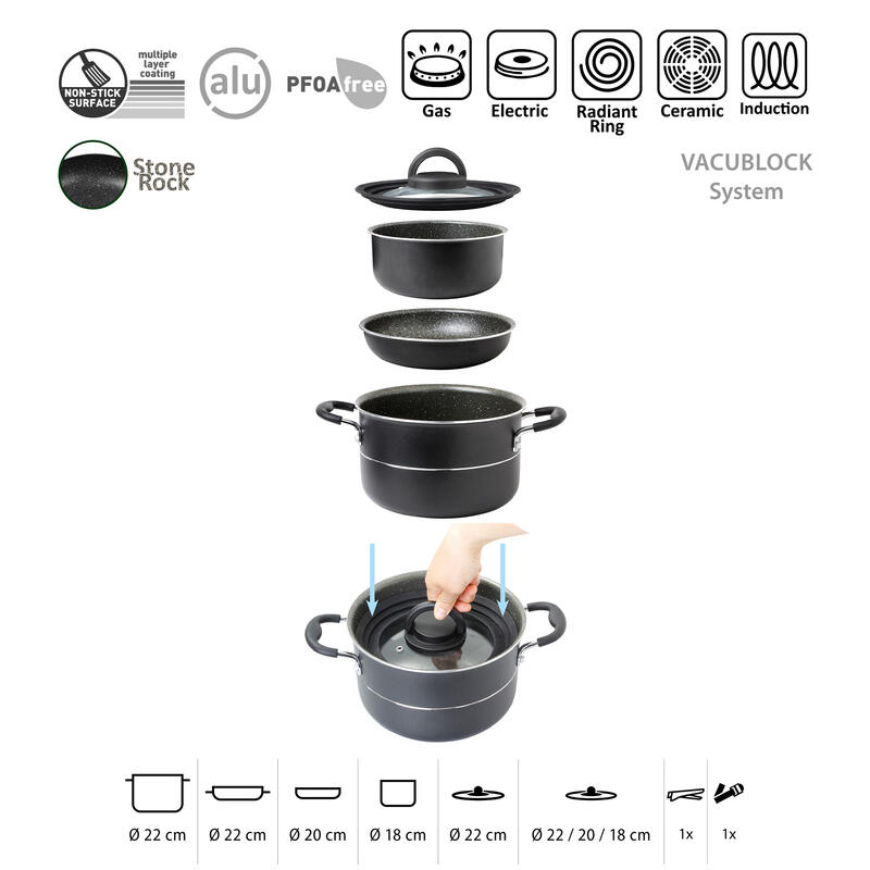 Alu Set Pirate Ø22 Camping Outdoor Vaisselle Cuisine Casserole Poêle
