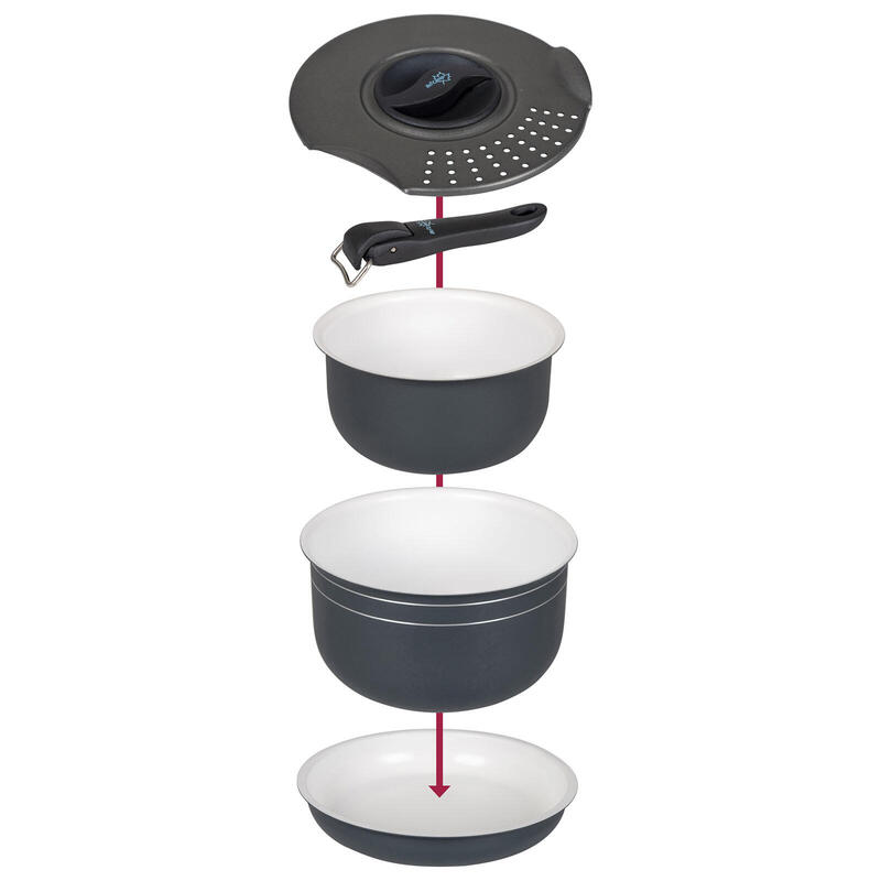 Set de cuisine en céramique 5 pièces Alu Vaisselle camping Poêle anti-adhésive