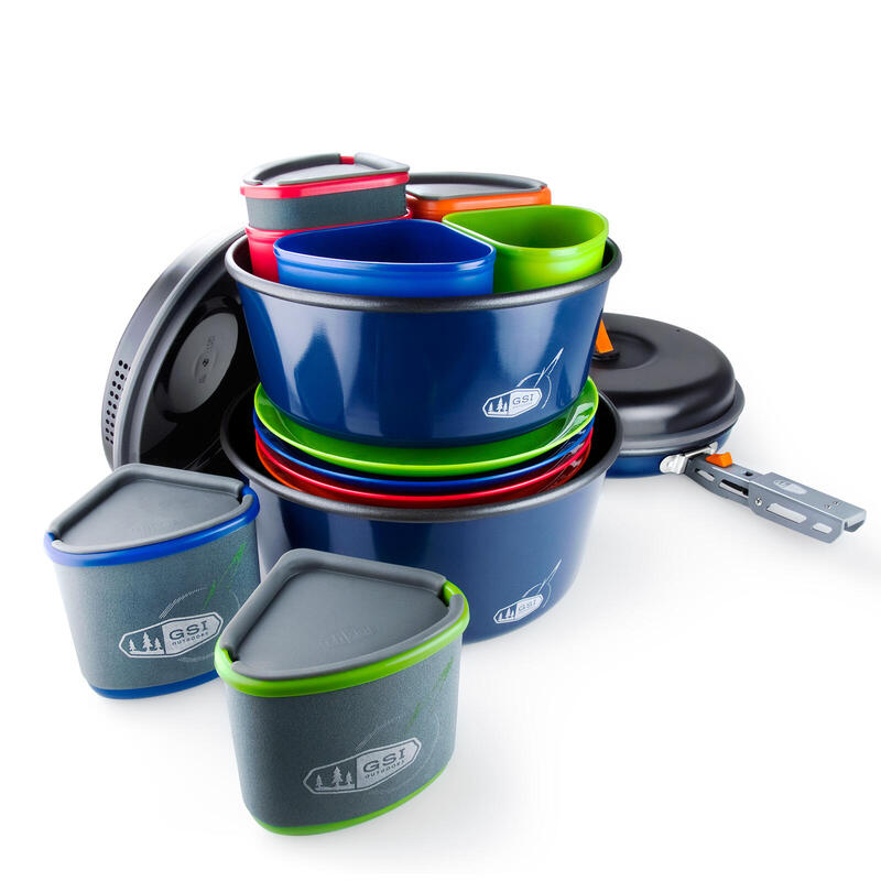 Camping servies Bugaboo pot pan keuken stapelbaar 23 stuks