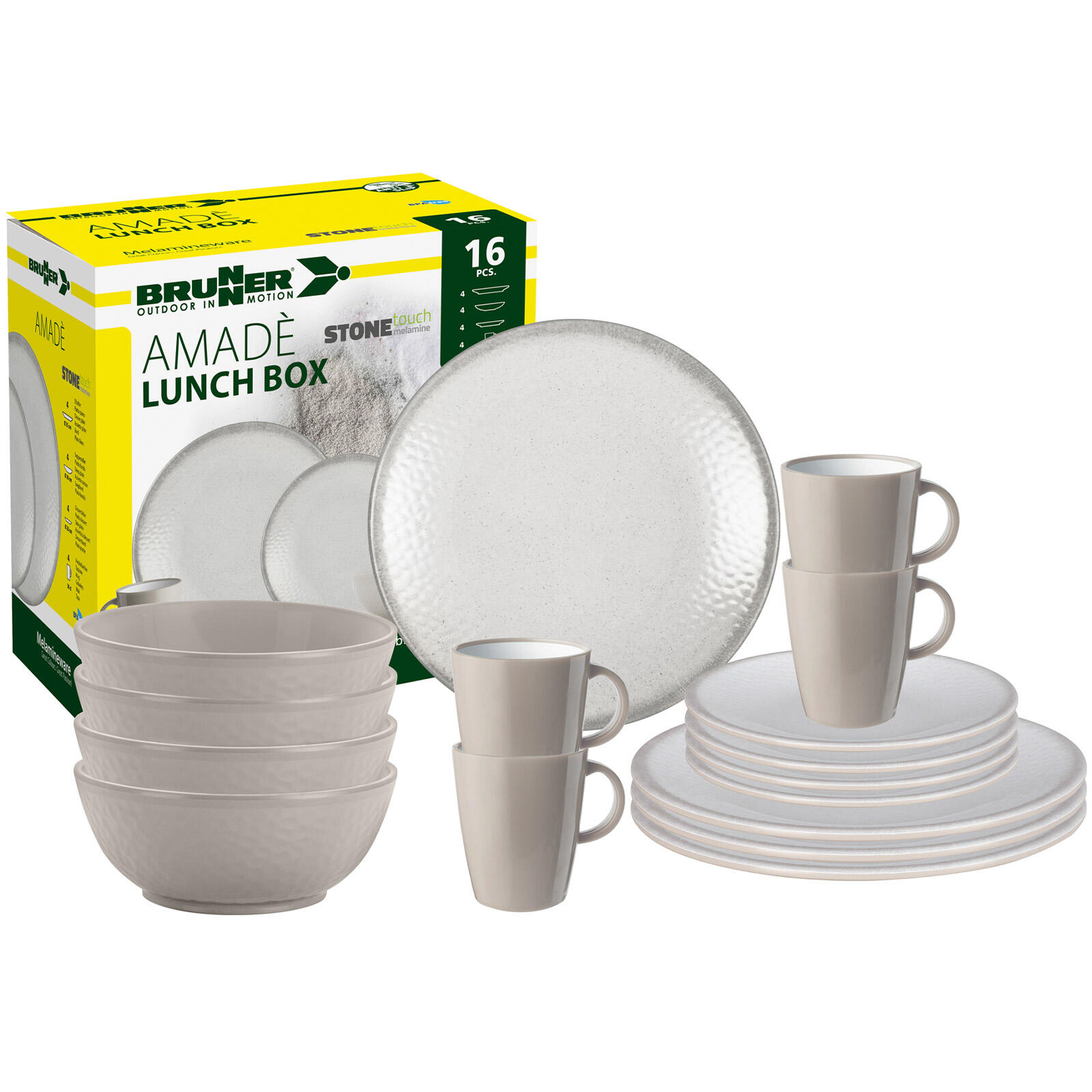 Vaisselle de camping Mélamine Set Lunch Box 16 pièces Assiettes voyage 2/6