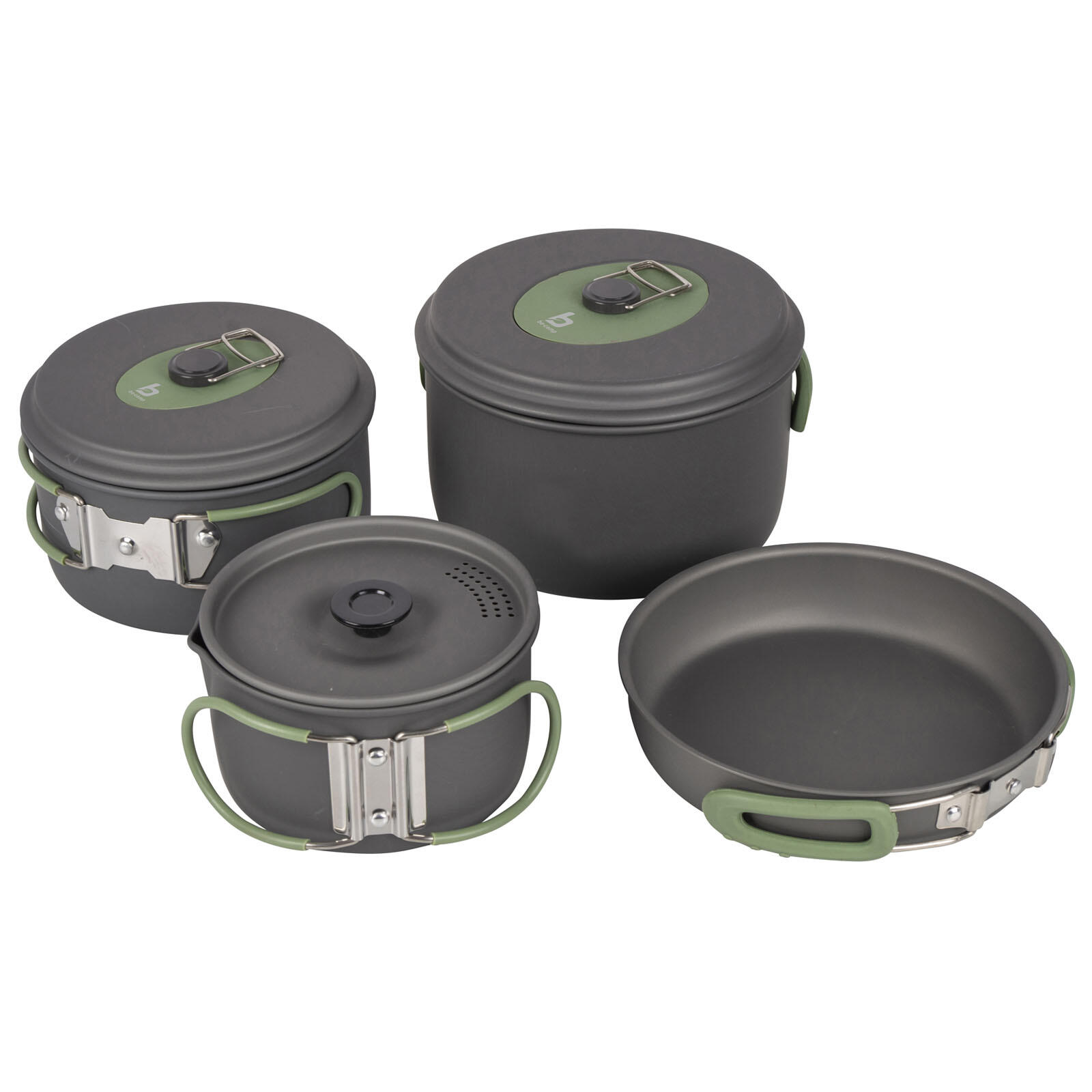 Pentole da Campeggio Set cucina 4 pezzi trekking outdoor padella alluminio 4/7