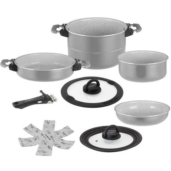 Koch Geschirr Set Fusion 7+1 Magnetic Camping Küche Topf Pfanne Keramik