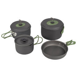Batterie de cuisine camping Set 4 pièces vaisselle trekking outdoor poêle alu