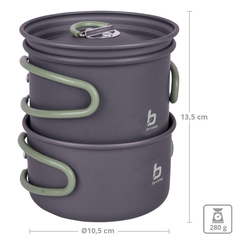 Camping kookgerei kookset 2-delig trekking outdoor pan aluminium