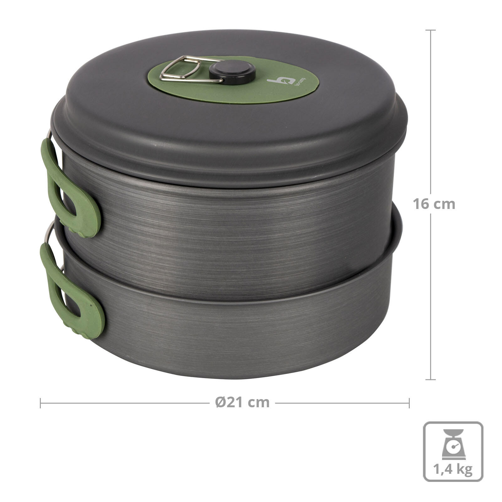 Pentole da Campeggio Set cucina toviglie padella antiaderente impilabile 2/7