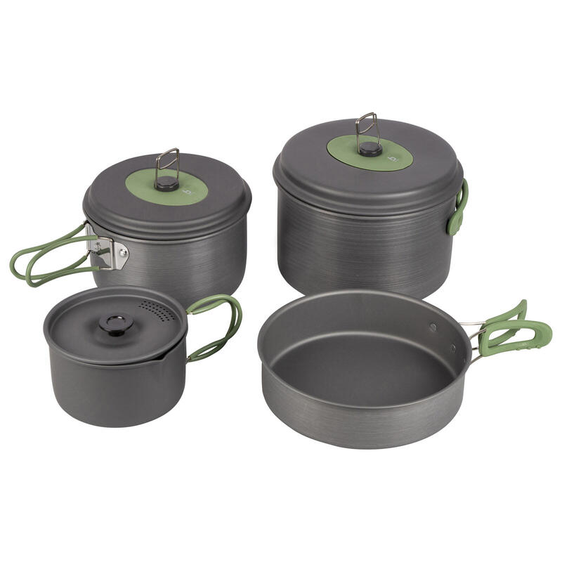 Batterie de cuisine camping Set Vaisselle Poêle anti-adhésive Empilable Alu