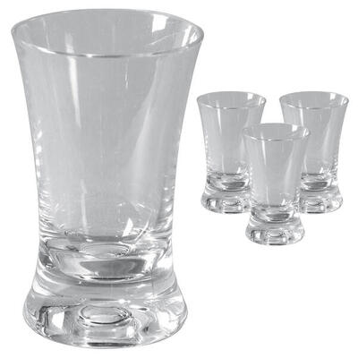 Set van 4 borrelglaasjes campingglaasjes korte shots plastic glas pint 45ml
