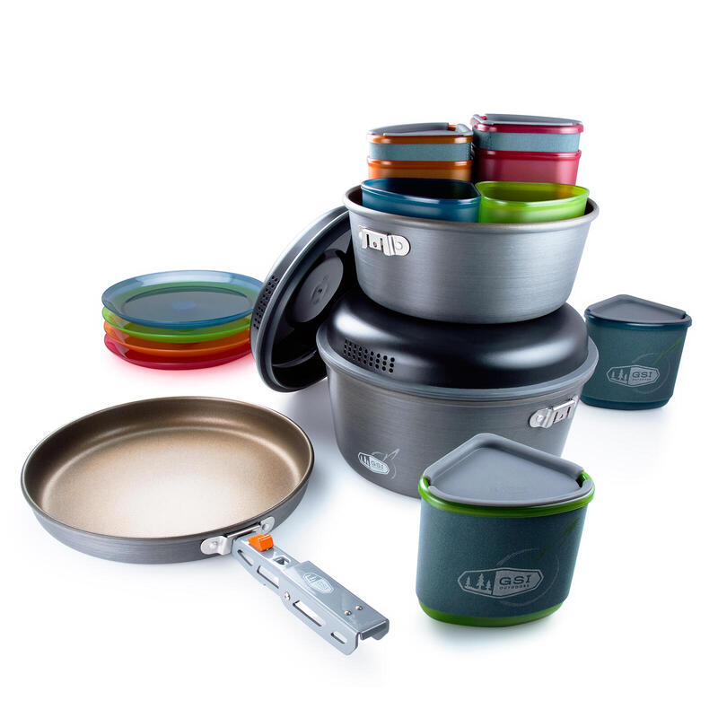 Vaisselle de camping Set Pinnacle Casserole Poêle Cuisine Empilable 23 pièces