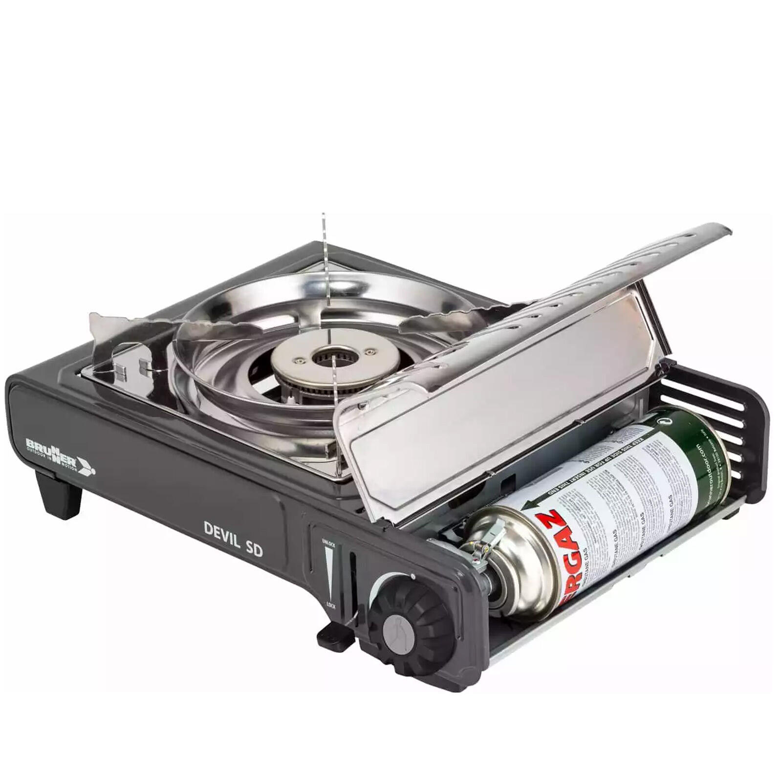 Camping Gaskocher Devil SD NG Gas Kartuschen Kocher Tisch Grill 2200 W 3/7