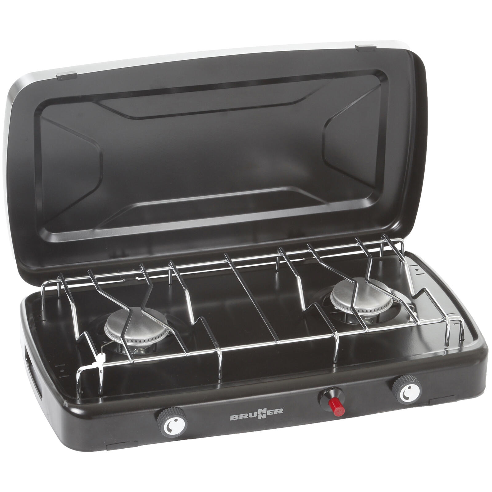 Brunner - Réchaud À Gaz Phoenix Cuisinière De Camping Couvercle 2 Feux 50mbar 2x1,2kw - Réchaud - Multicolore - Taille Unique - Decathlon
