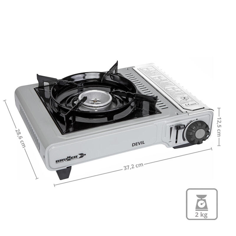Camping Réchaud à gaz Devil cartouche de Table Grill Piezo 2200 W
