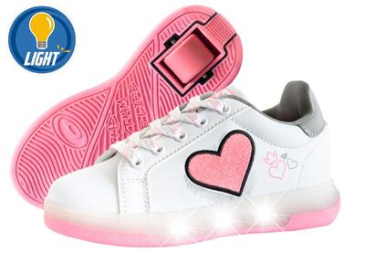 Scarpe con Ruote BREEZY ROLLERS LED 2195670 ragazza bianco/rosa