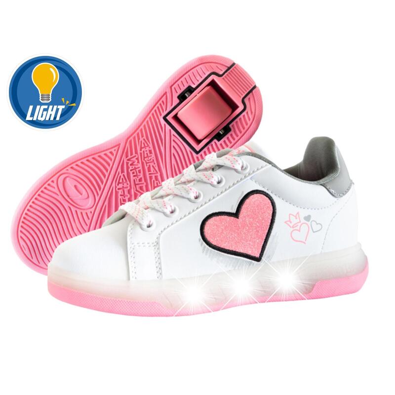 Sapatilhas com Rodas BREEZY ROLLERS LED 2195670 rapariga branco/rosa