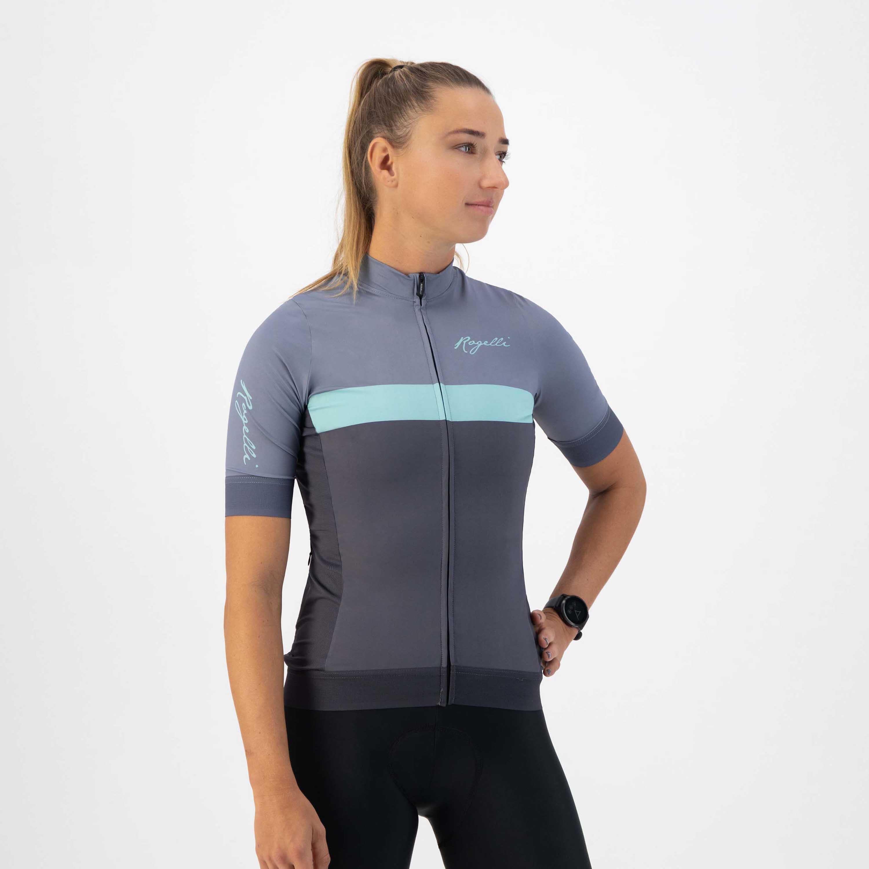 Rogelli - Maillot Manches Courtes Velo Femme - Prime - Maillot Manches Courtes - Bleu - 42 M/l - Decathlon