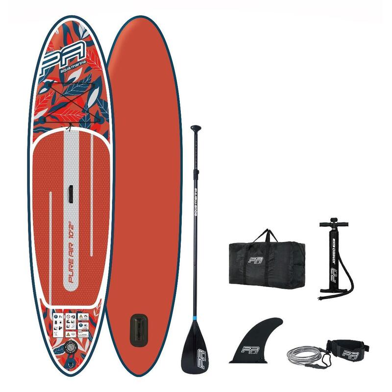 PACK (SUP. POMPE. PAGAIE) PADDLE GONFLABLE PURE AIR 10'2 AQUAMARINA