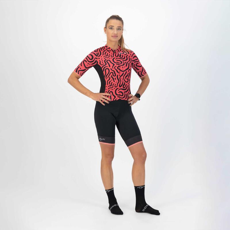 Maillot Manches Courtes Velo Femme - Abstract