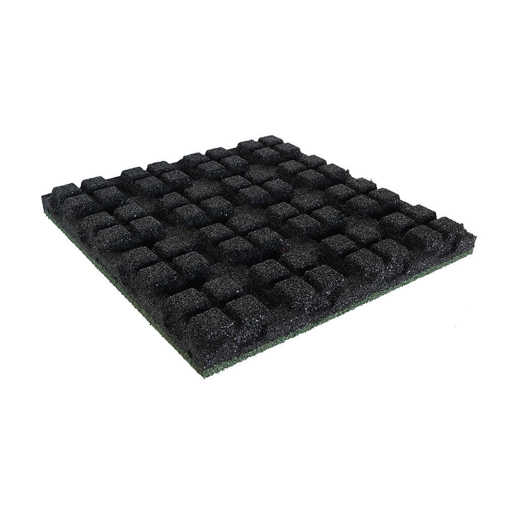 Tigla de cauciuc 55 mm - 50 x 50 cm - Verde - Conexiune știft și orificiu 3/6