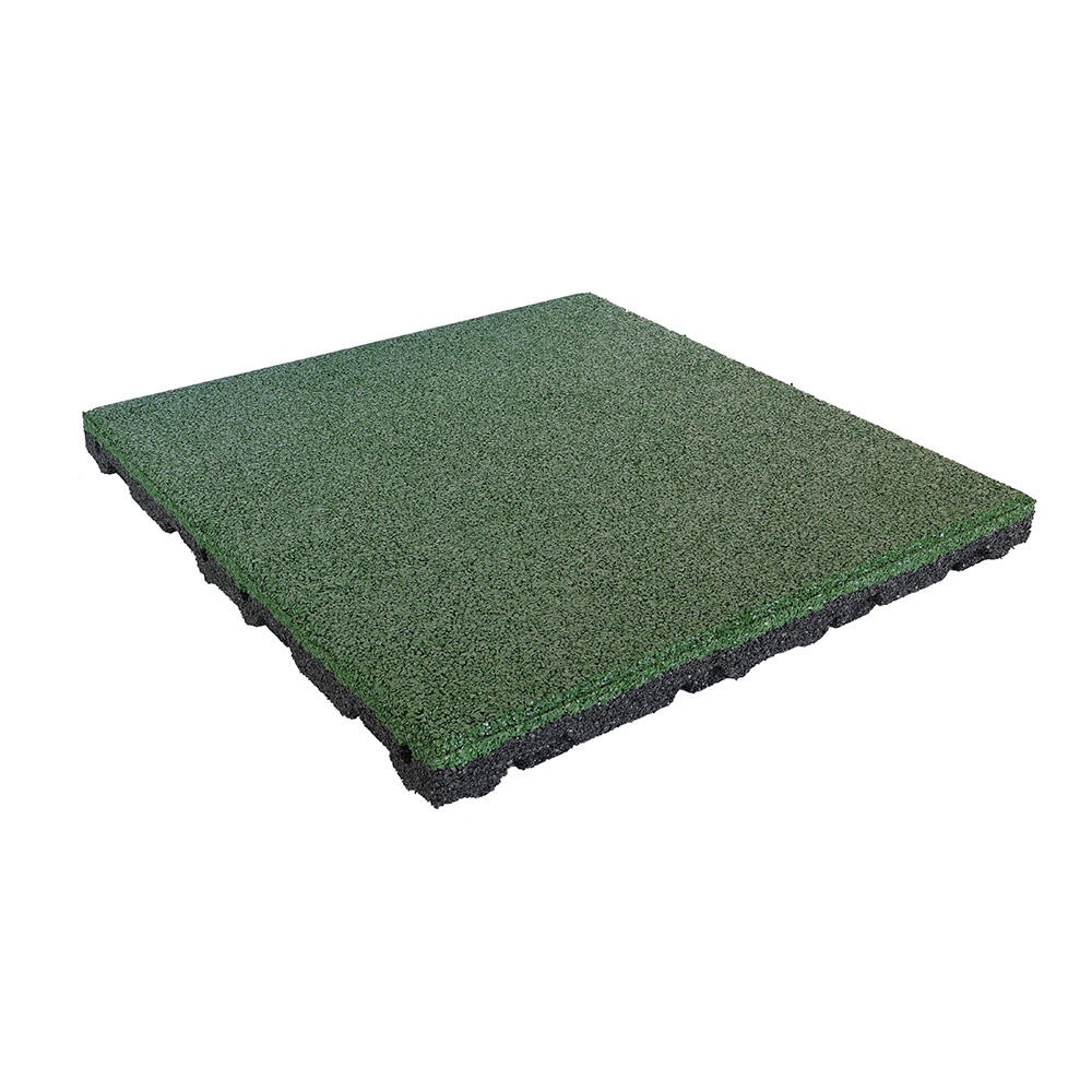 Tigla de cauciuc 55 mm - 50 x 50 cm - Verde - Conexiune știft și orificiu 2/6