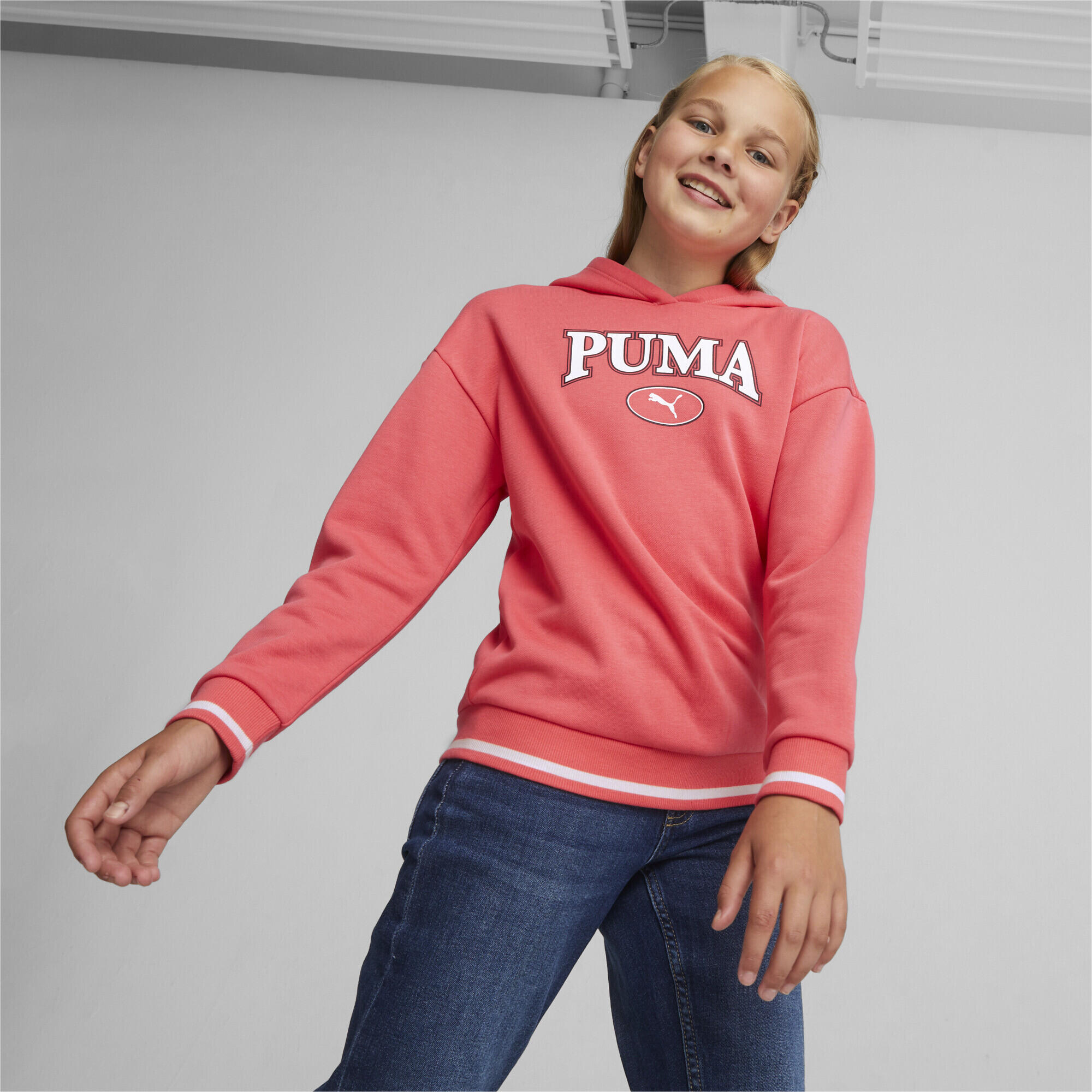 Hoodie PUMA SQUAD Enfant et Adolescent PUMA Electric Blush Pink 2/5