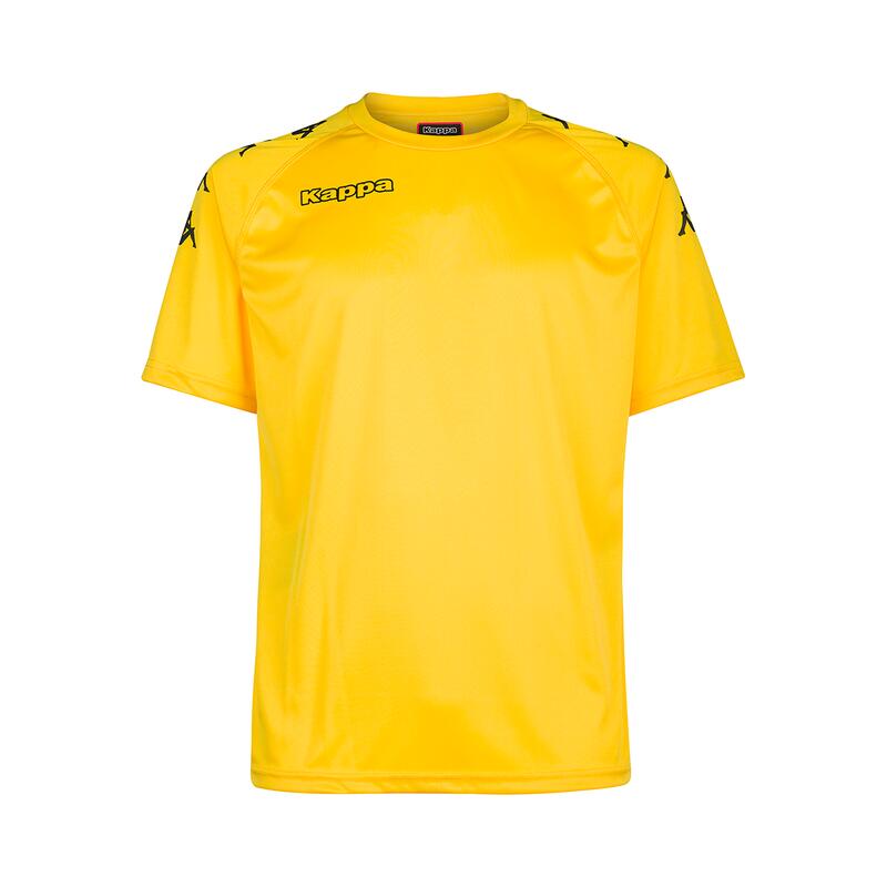 kappa t-shirt da bambino in poliestere giallo da calcio