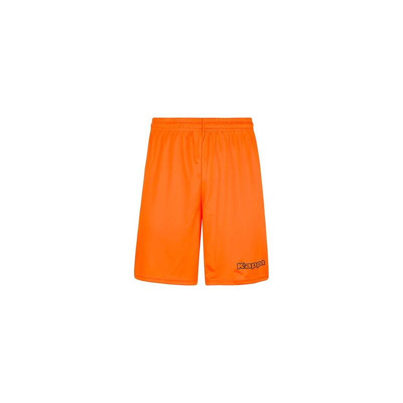 kappa pantaloncini da bambino in poliestere arancio da calcio .