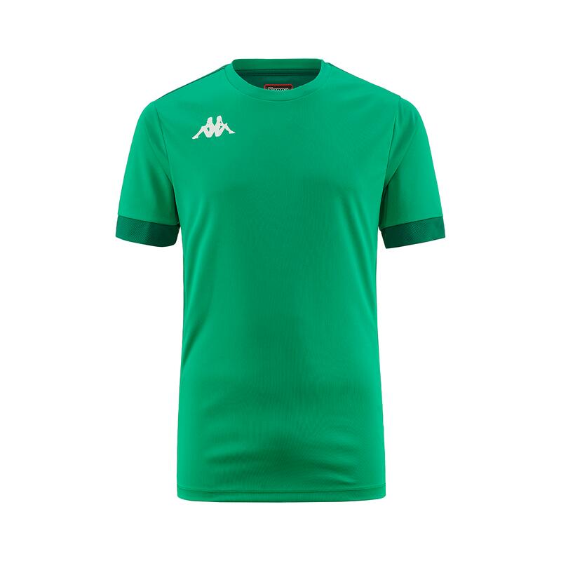 kappa t-shirt da bambino in poliestere verde da calcio