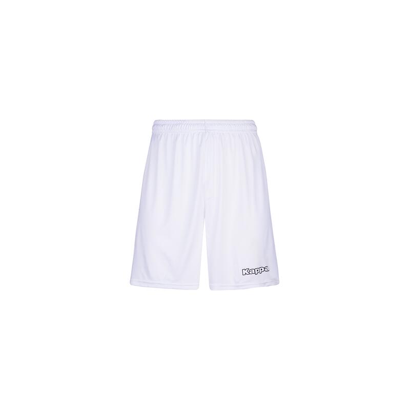 kappa pantaloncini da uomo in poliestere bianco da calcio .