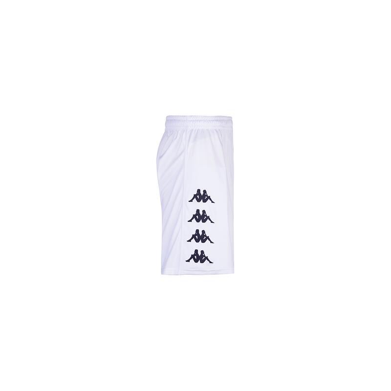 kappa pantaloncini da uomo in poliestere bianco da calcio .