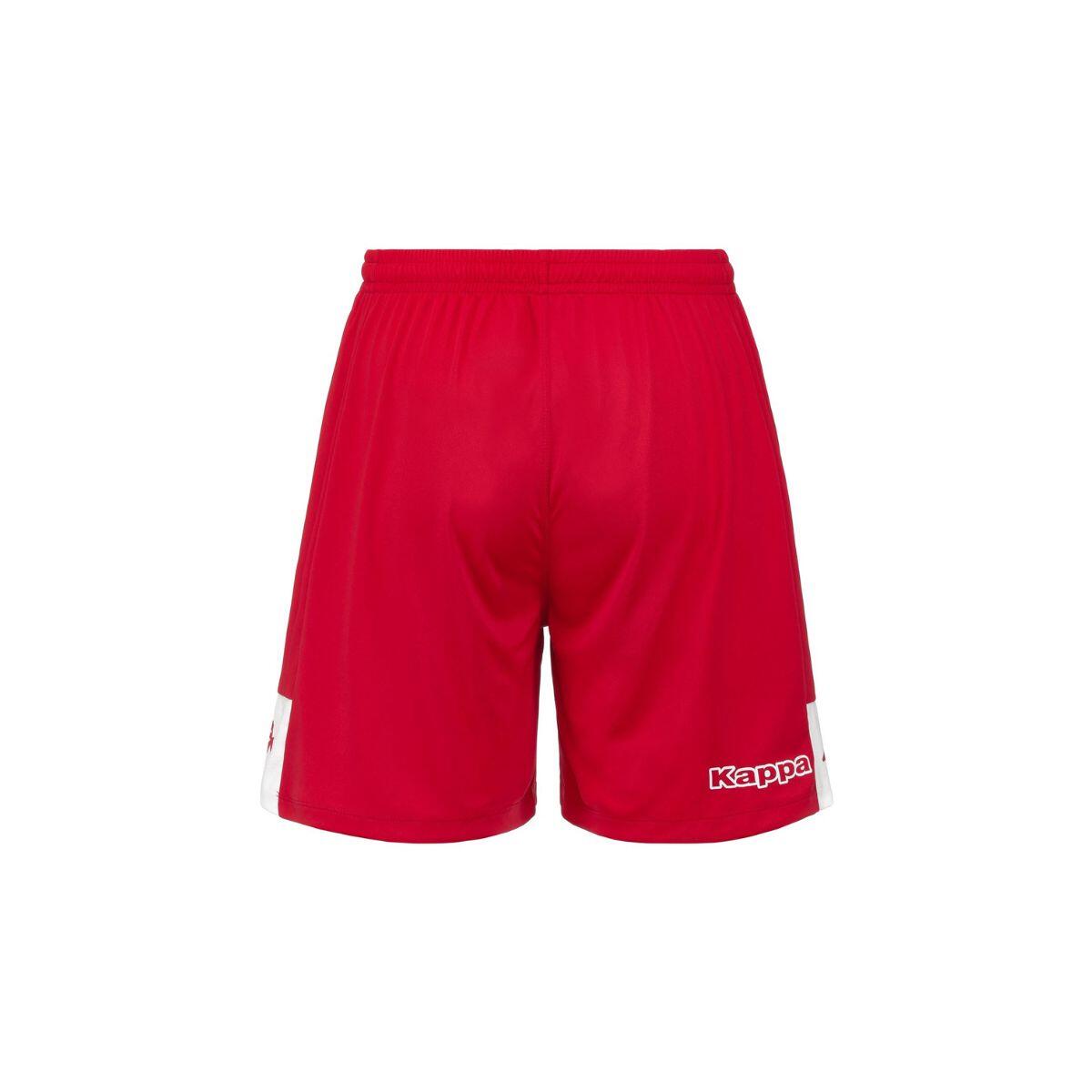 Pantaloncini sportivi da bambino in poliestere rosso da calcio 4/5