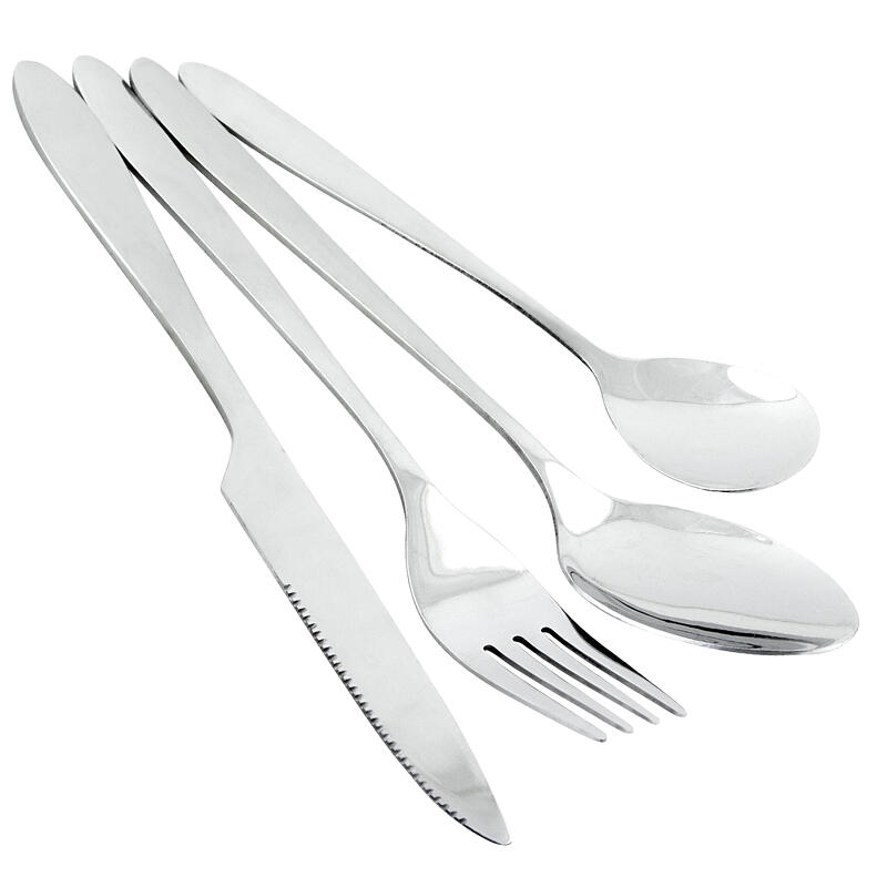 Couverts de camping set, Fourchette, couteau, 2 cuillères