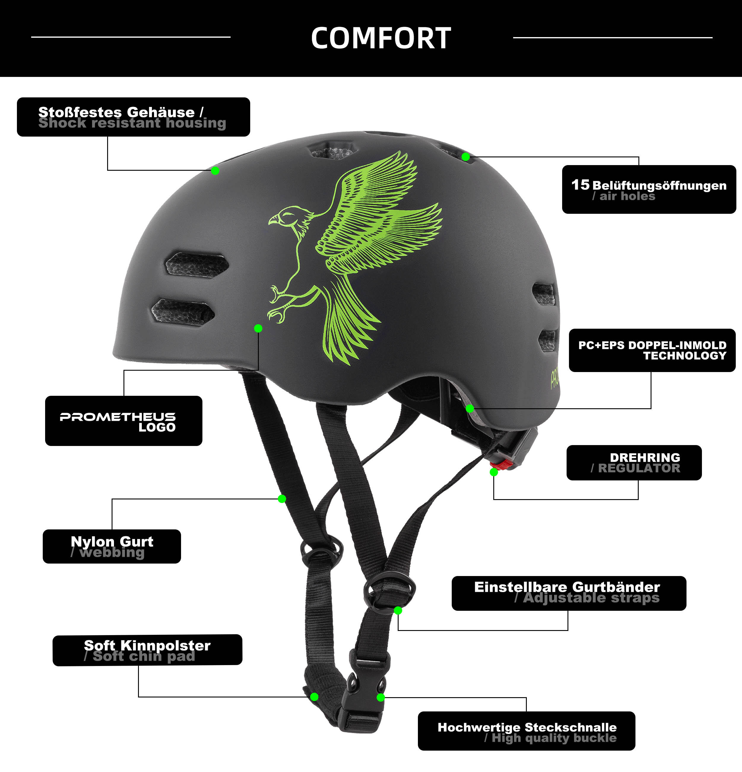Casque de vélo pour enfants de 6 à 10 ans taille S 53-55 cm avec anneau rotatif 5/7